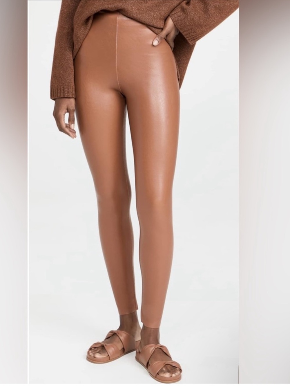 Commando Faux Leather Legging in Cocoa size XS
